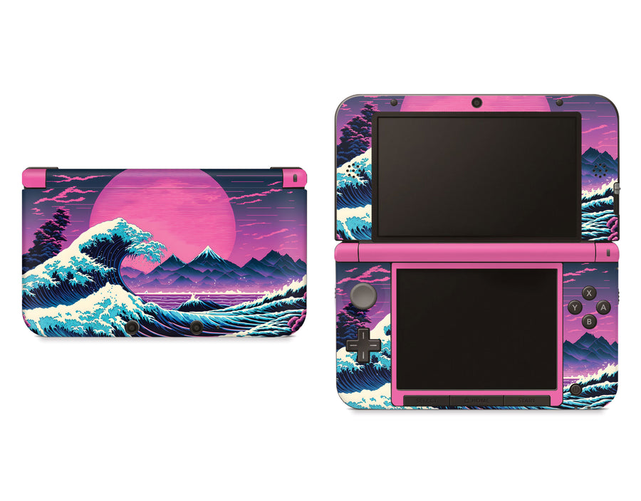 Vaporwave Hokusai Great Wave 3DS XL Skin