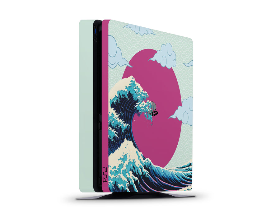 Hokusai Great Wave Clouds Edition PS4 Slim Skin