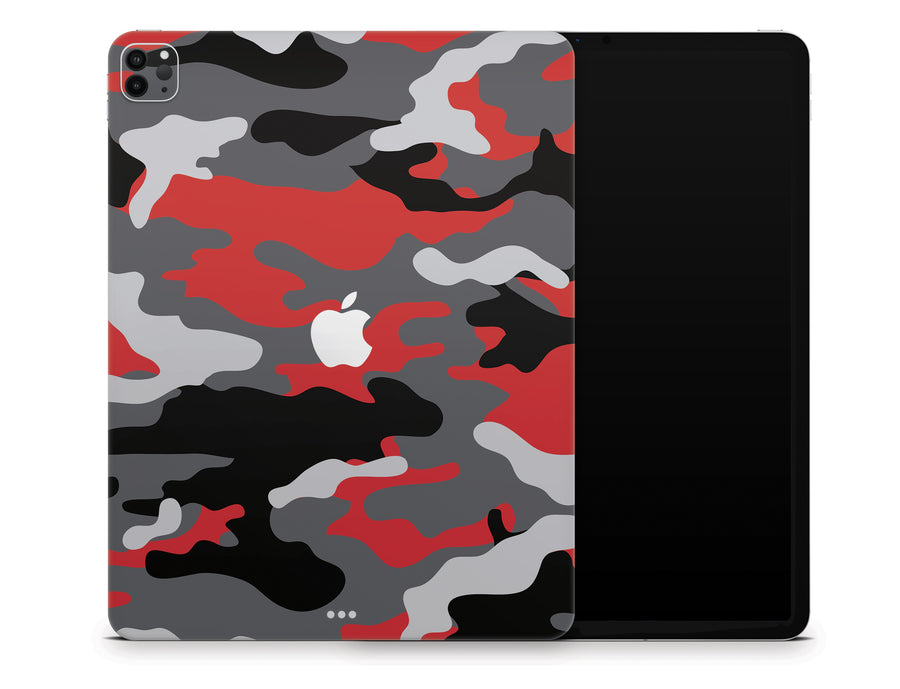 Red and Gray Camouflage iPad Pro 12.9" Series Skin