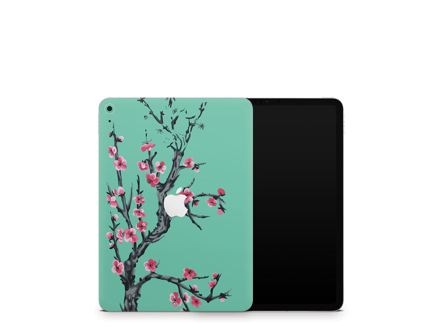 Teal Sakura Blossoms iPad Mini Series Skin