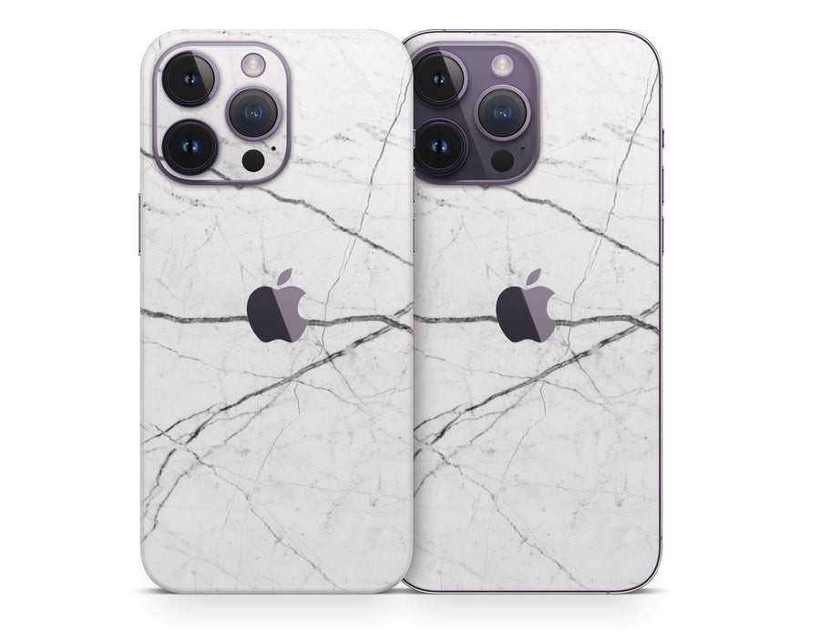 White Marble iPhone 14 Series Skin