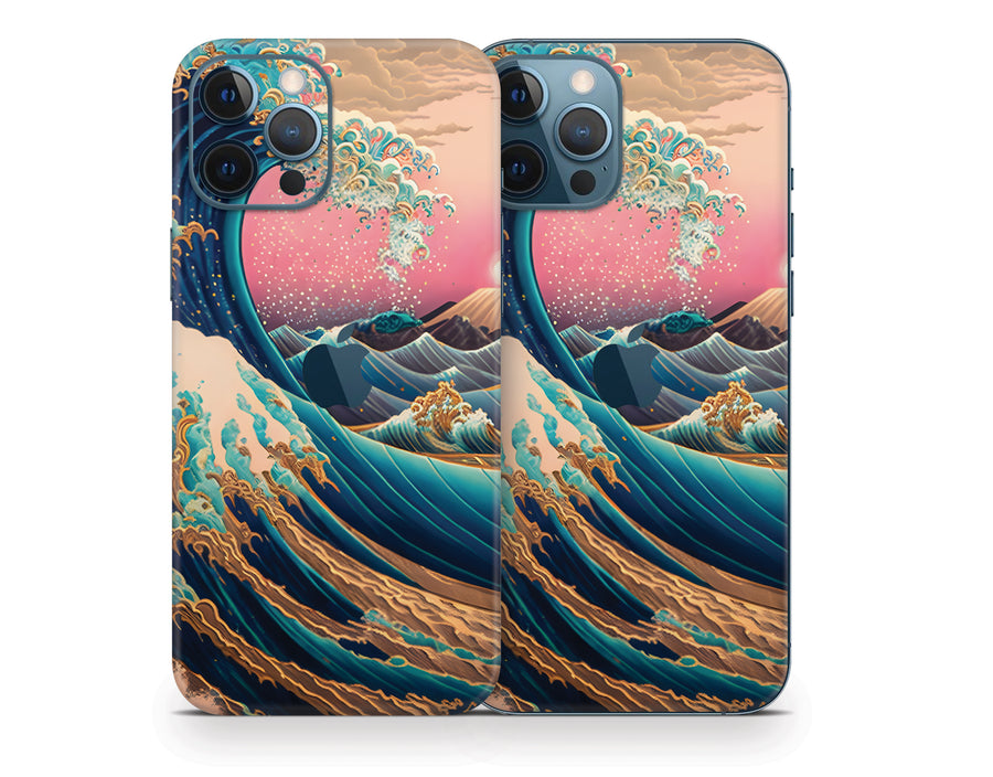 Golden Hokusai Great Wave iPhone 12 Series Skin - All Models