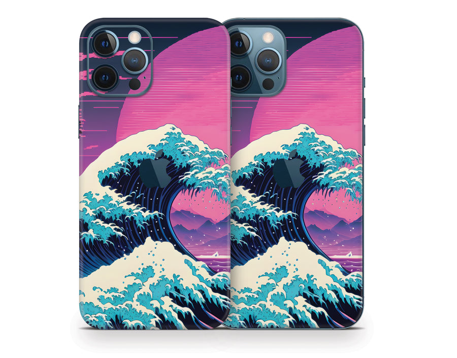 Vaporwave Hokusai Great Wave iPhone 12 Series Skin - All Models