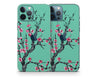 Teal Sakura Blossoms iPhone 12 Series Skin - All Models