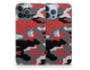 Red and Gray Camouflage iPhone 13 Series Skin