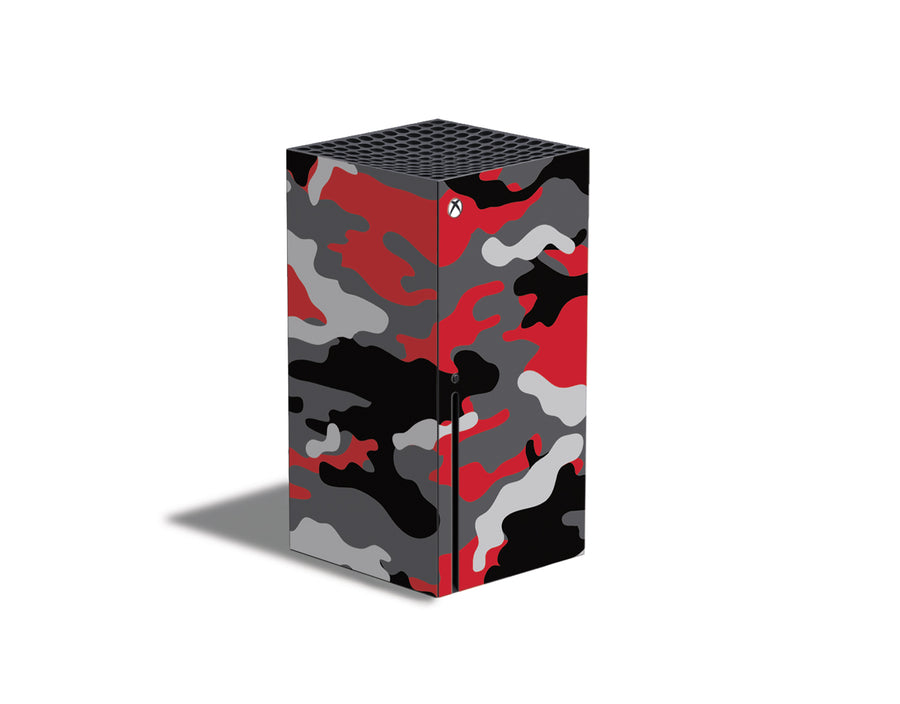Red and Gray Camouflage Xbox Series X Skin
