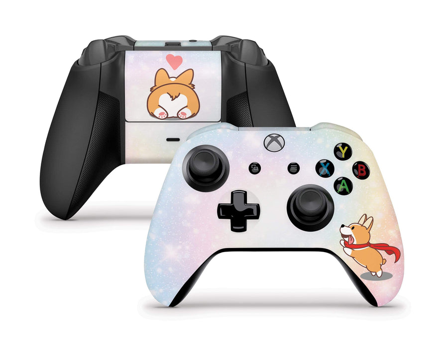 Sticky Bunny Shop Xbox One SX Controller Cute Corgi Pup Pastel Swirl Xbox One S/X Controller Skin