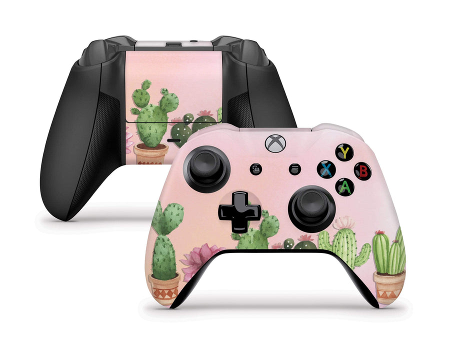 Sticky Bunny Shop Xbox One SX Controller Watercolor Cactus Xbox One S/X Controller Skin