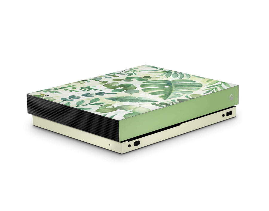 Sticky Bunny Shop Xbox One X Watercolor Leaves Xbox One X Skin