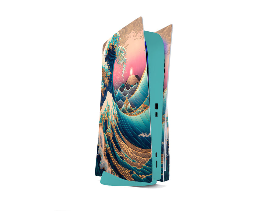 Golden Hokusai Great Wave PS5 Disc Edition / PS5 Slim Skin