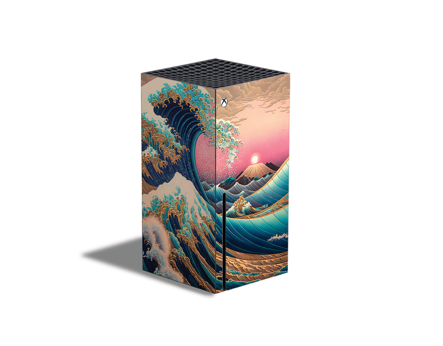 Golden Hokusai Great Wave Xbox Series X Skin