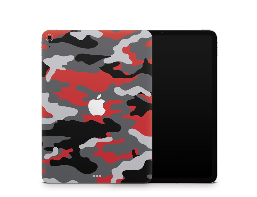 Red and Gray Camouflage iPad Series Skin