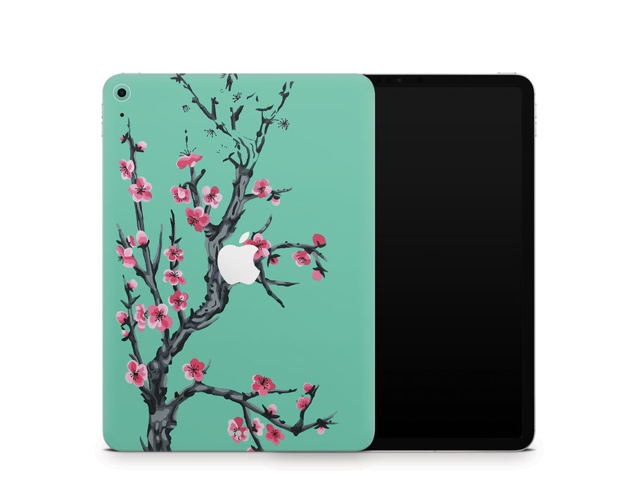 Teal Sakura Blossoms iPad Air Series Skin