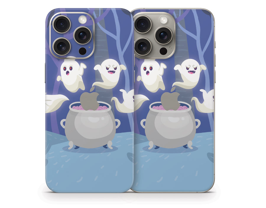 Spooky Ghosts Purple Edition iPhone 15 Series Skin