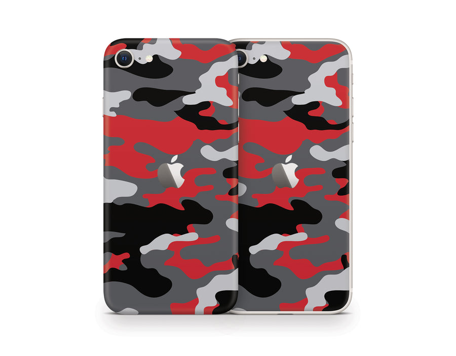 Red and Gray Camouflage iPhone SE Series Skin