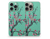 Teal Sakura Blossoms iPhone 15 Series Skin