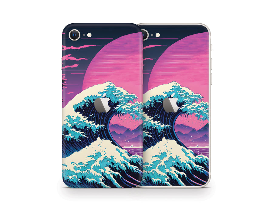 Vaporwave Hokusai Great Wave iPhone SE Series Skin