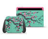 Teal Sakura Blossoms Nintendo Switch OLED Skin