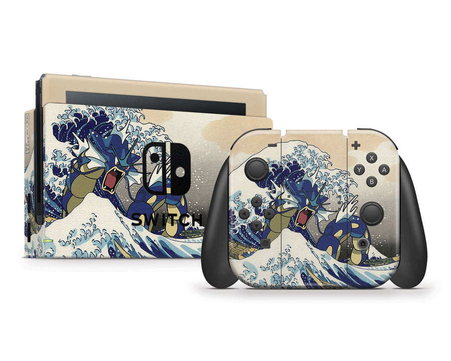 Sea Dragon Hokusai Nintendo Switch Skin