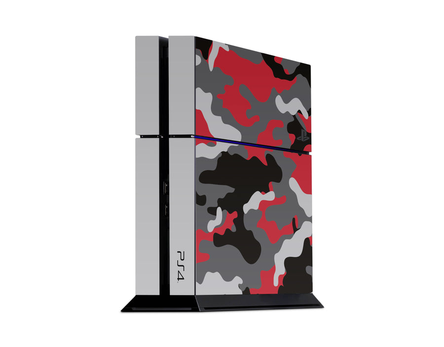 Red and Gray Camouflage PS4 Skin