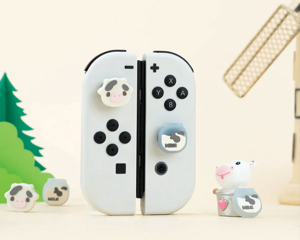 Dairy Cow and Milk Thumb Grips - Switch, Switch OLED, Switch Lite -  StickyBunny