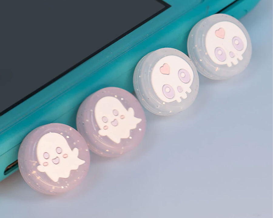Ghost Skull Thumb Grips - Switch, Switch OLED, Switch Lite