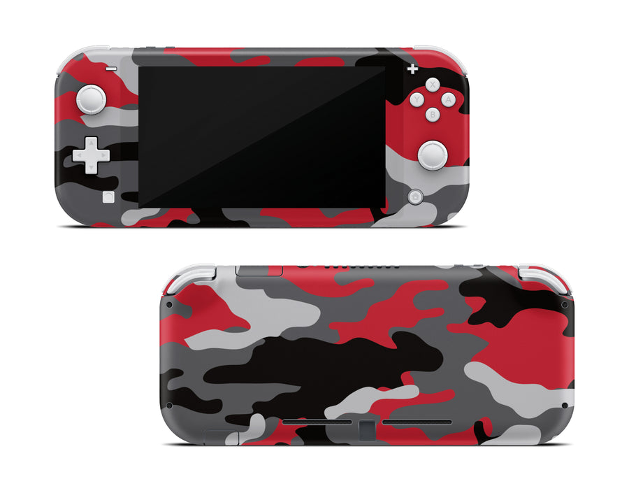 Red and Gray Camouflage Nintendo Switch Lite Skin