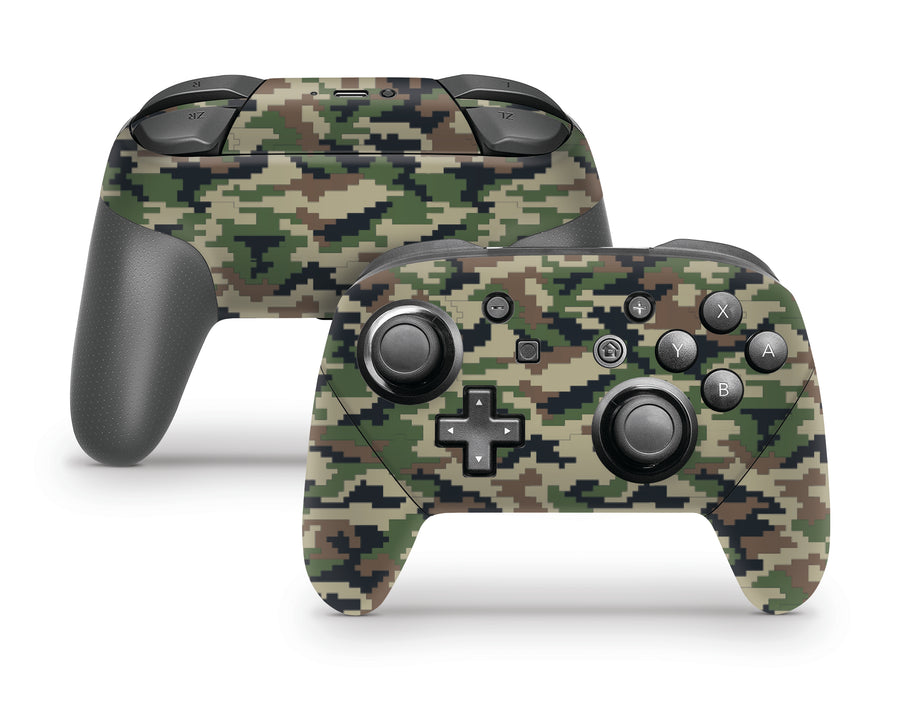Classic Pixel Camouflage Nintendo Switch Pro Controller Skin