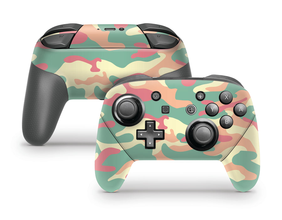 Pastel Camouflage Nintendo Switch Pro Controller Skin