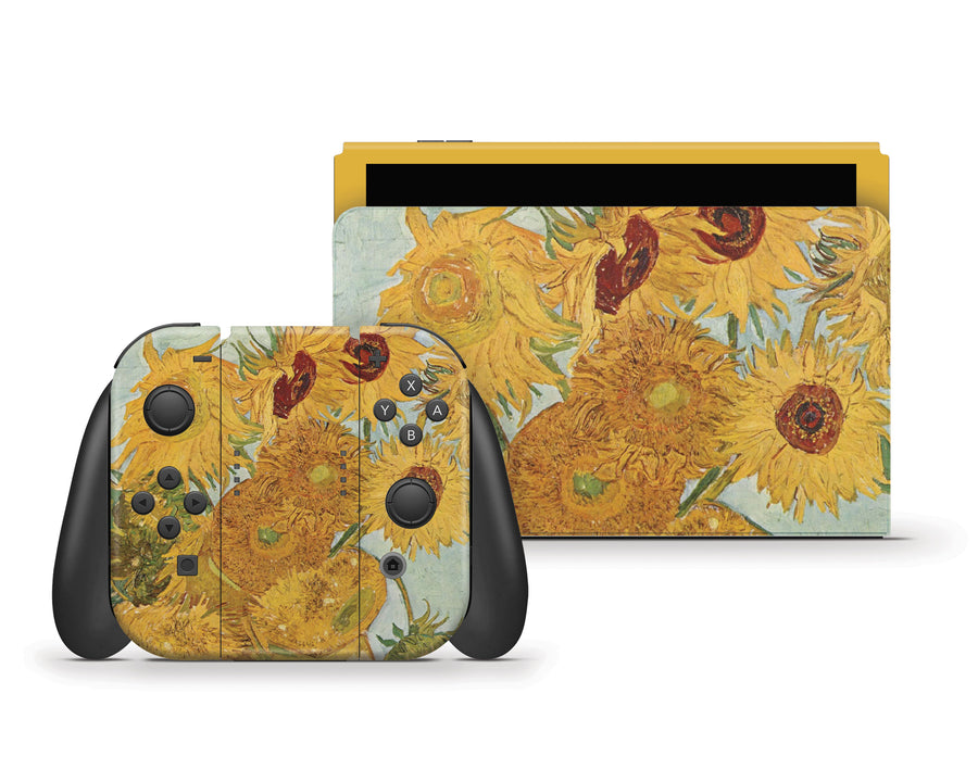 Twelve Sunflowers By Van Gogh Nintendo Switch OLED Skin