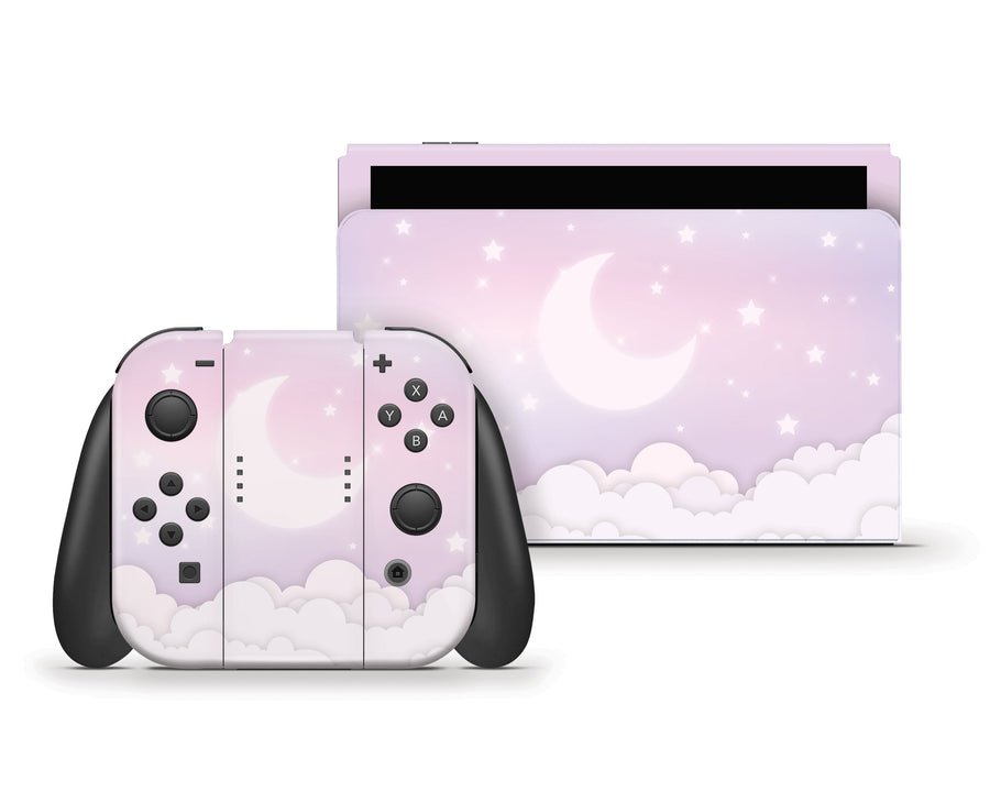 Lavender Lunar Sky Nintendo Switch OLED Skin