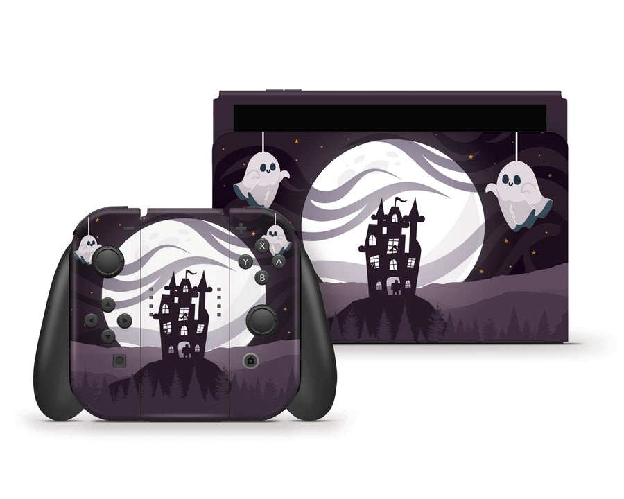 Spooky Ghosts Moon Edition Nintendo Switch OLED Skin