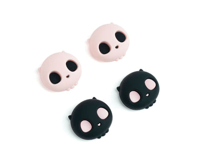 GeekShare Light Pink and Black Skull Thumb Grips - Switch, Switch OLED, Switch Lite