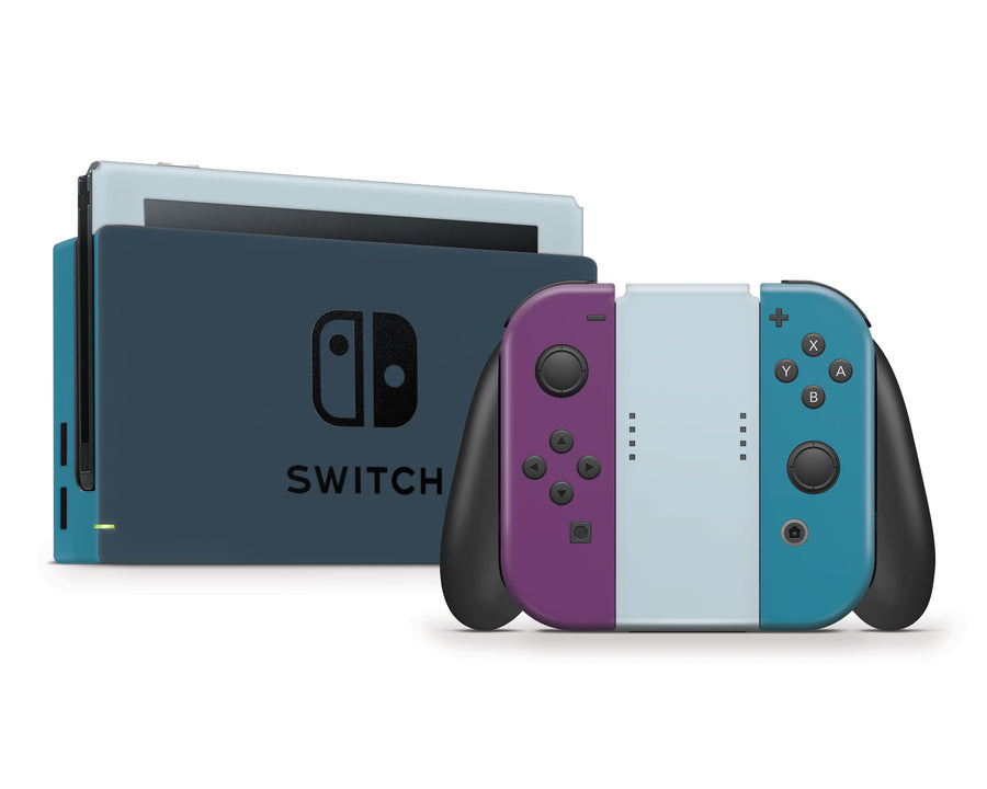 Pastel Green nintendo switches skin ,Retro Colorwave switch OLED skin -  Tackydesign