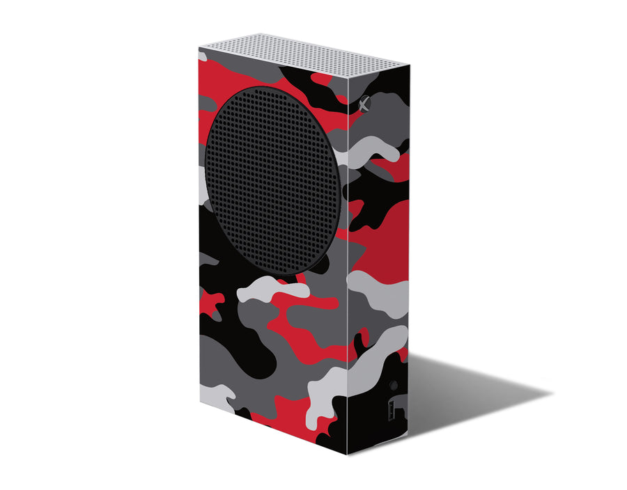 Red and Gray Camouflage Xbox Series S Skin