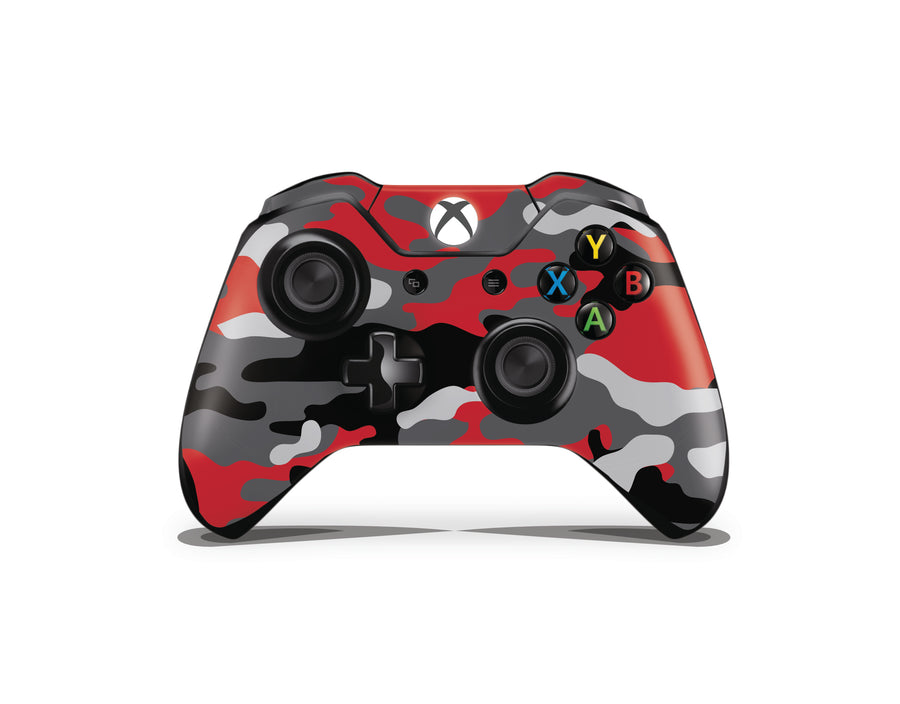 Red and Gray Camouflage Xbox One Controller Skin