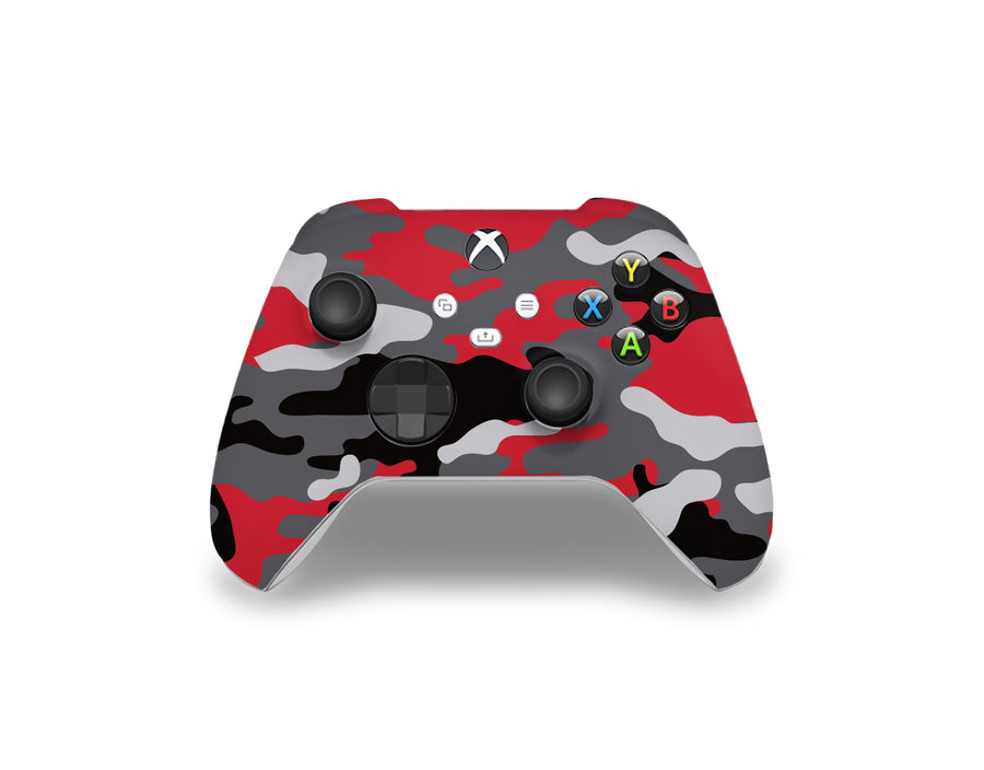 Red and Gray Camouflage Xbox Series Controller Skin