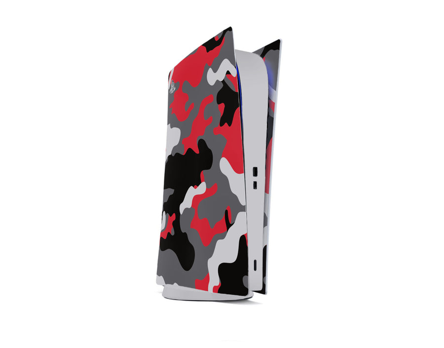 Red and Gray Camouflage PS5 Digital Edition Skin