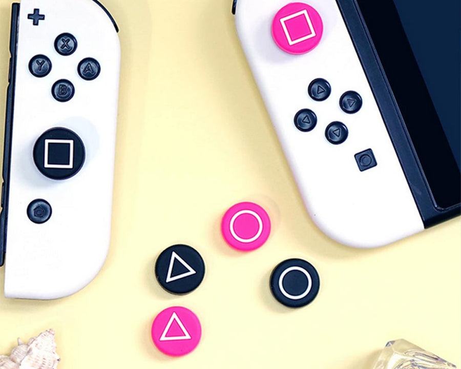 Black and Pink Thumb Grips - Switch, Switch OLED, Switch Lite