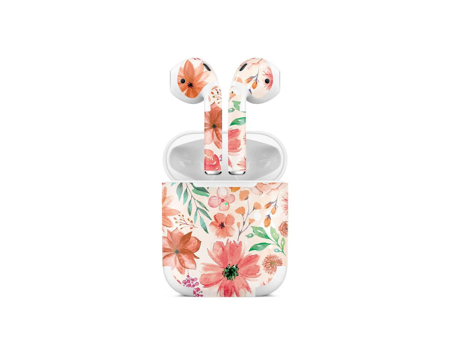 Sticky Bunny Shop AirPods 2 Orange Watercolor Flowers AirPods 2 Skin