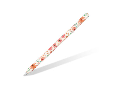 Sticky Bunny Shop Apple Pencil 2 Orange Watercolor Flowers Apple Pencil 2 Skin