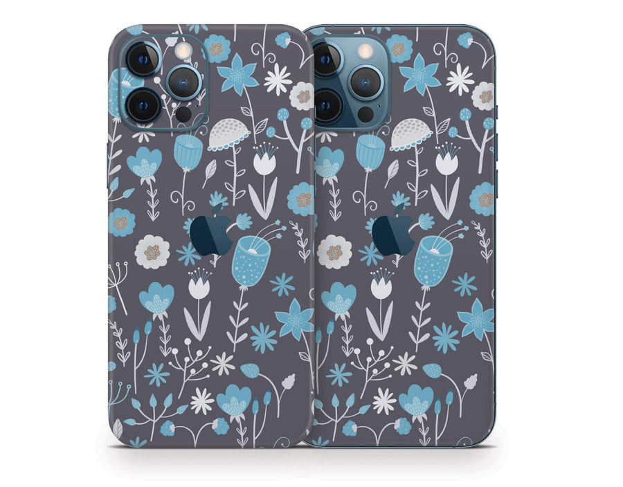 Sticky Bunny Shop iPhone 12 Pro Max Cute Blue Flowers iPhone 12 Pro Max Skin