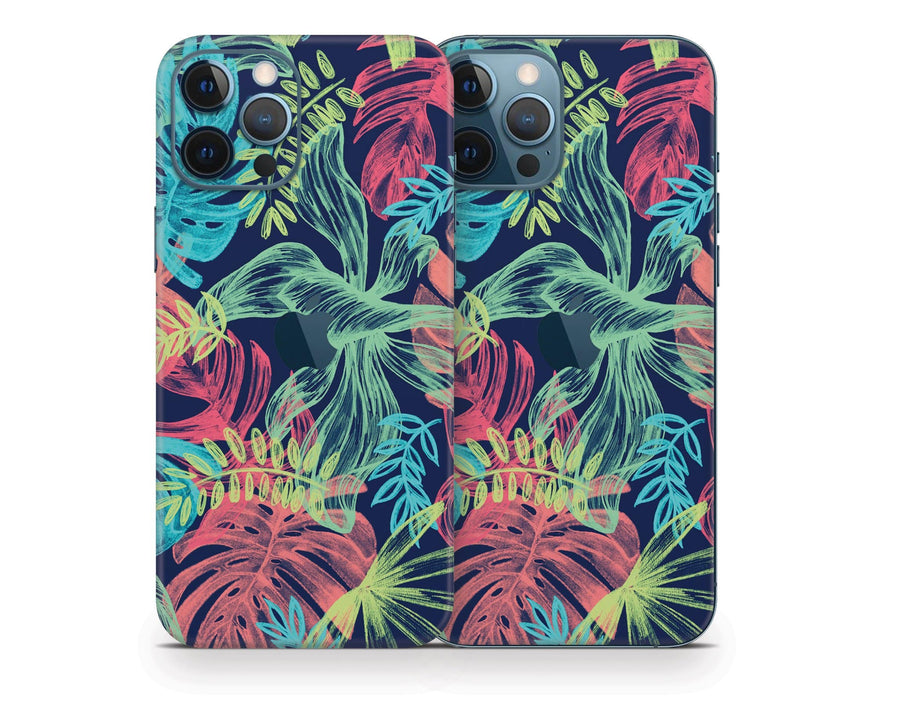 Sticky Bunny Shop iPhone 12 Pro Max Neon Tropical Leaves iPhone 12 Pro Max Skin