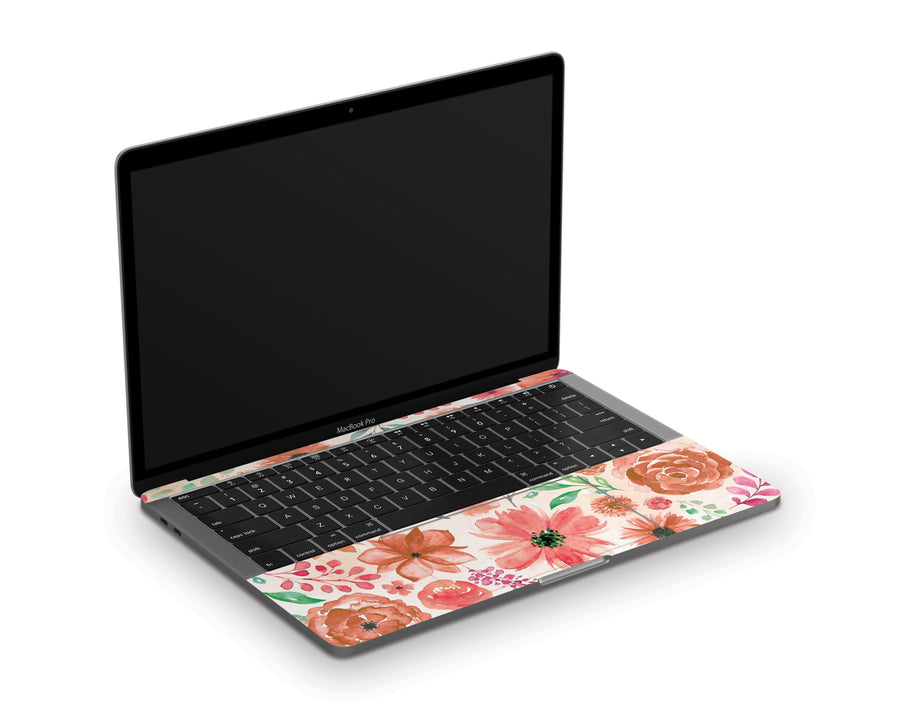 Sticky Bunny Shop MacBook Pro 13" Touch Bar (2016-2019) Orange Watercolor Flowers MacBook Pro 13" Touch Bar (2016-2019) Skin
