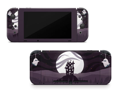 Sticky Bunny Shop Nintendo Switch Joy-Cons + Console Spooky Ghosts Moon Edition Nintendo Switch Skin