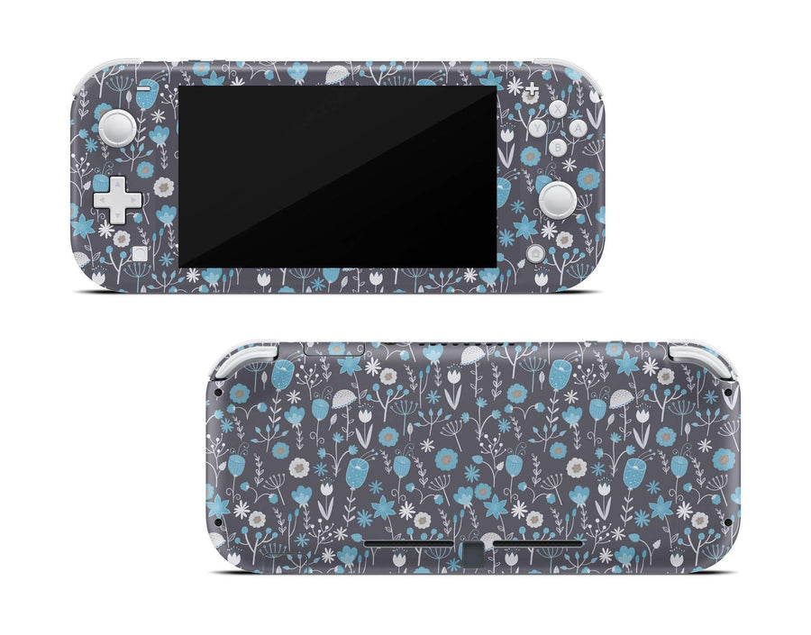 Cute Blue Flowers Nintendo Switch Lite Skin