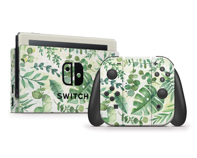 Sticky Bunny Shop Nintendo Switch Watercolor Leaves Nintendo Switch Skin