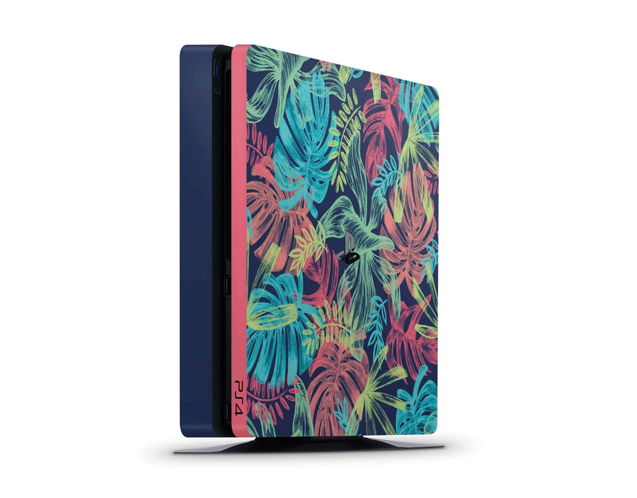 Sticky Bunny Shop Playstation 4 Neon Tropical Leaves Playstation 4 Slim Skin
