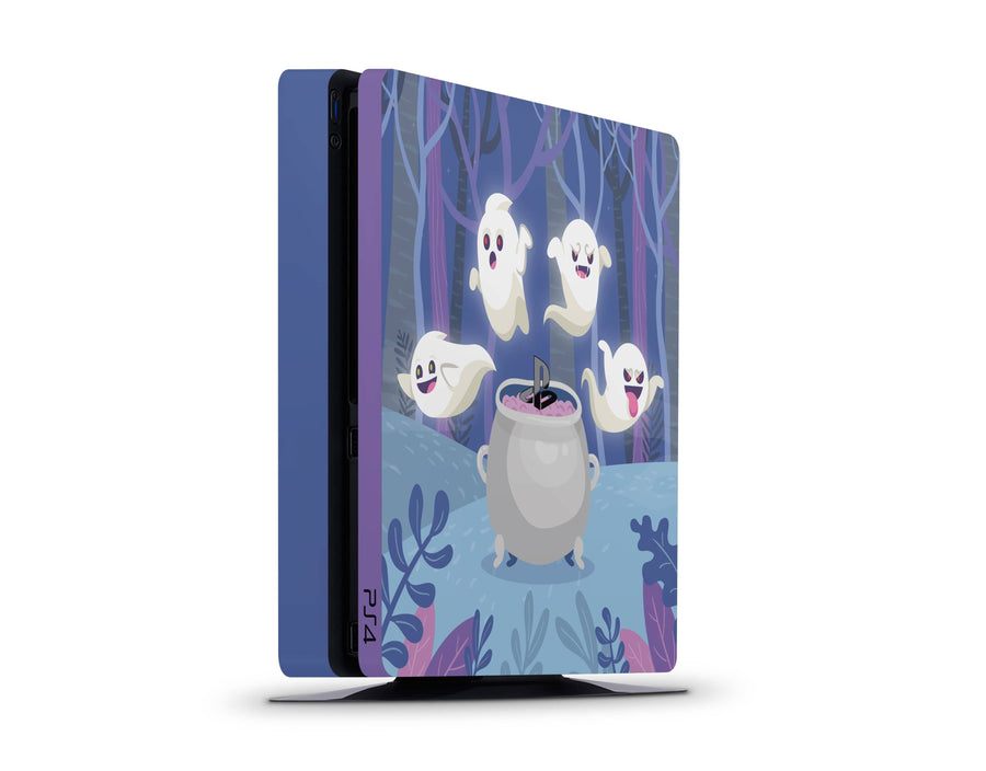 Sticky Bunny Shop Playstation 4 Slim Spooky Ghosts Purple Edition Playstation 4 Slim Skin