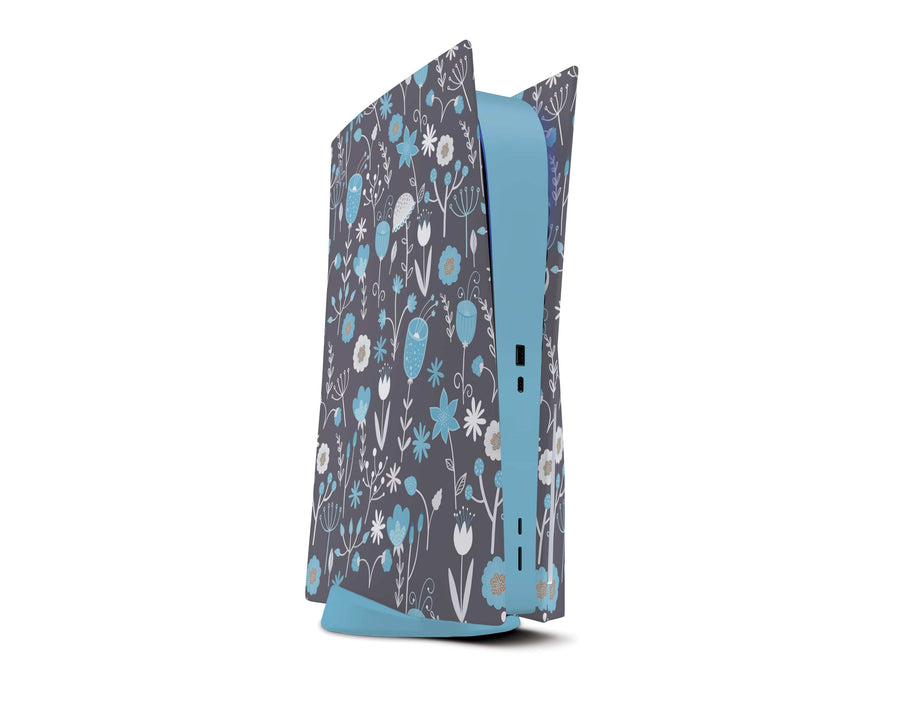 Sticky Bunny Shop Playstation 5 Cute Blue Flowers PS5 Skin
